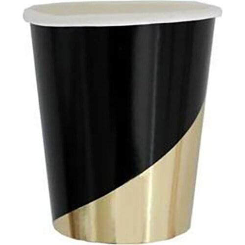 8pcs/pack Paper Nordic Cup Disposable Paper Cup With Cover Eco Friendly Tea Cups Drinking Accessories Birthday Party Ins Nordic