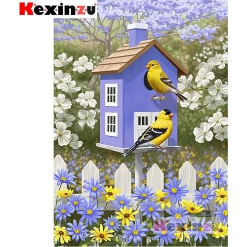 Kexinzu 5D DIY Full Square/Round Drill Diamond Painting "Bird house" 3d Diamond Embroidery Cross Stitch home Decor Gift K9999