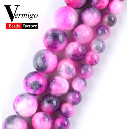 Rose Red Persian Jades Natural Stone Beads Wholesale Loose Beads for Jewelry Making Diy Women Necklace Brancelet 6mm-10mm 15"
