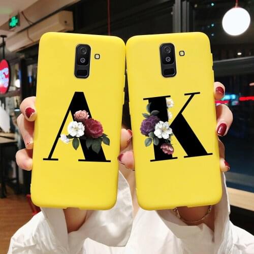 Flower Letter Case For Samsung Galaxy J8 2018 SM-J810F Back Cover Soft TPU Fundas For Samsung J8 2018 J 8 J810G Phone Cases 6.0"