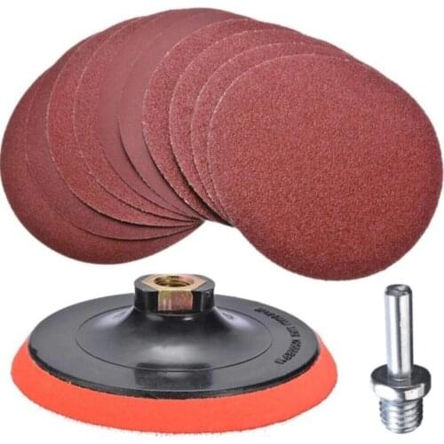 Sandpaper Set + Drill Bracket 115 Mm (20 Piece) grits sanding disc set with Shank for polishing cleaning tools
