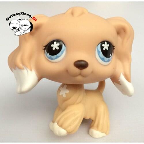 CWG035 Pet Shop Animal Light brown Lift leg Plum blossom eyes Shepherd Dog action Figure cute puppy