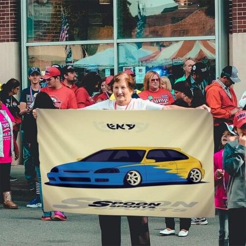 Honda Civic Spoon 1048 Pride Flag Printed Gift Banner Home Outdoor Peru Colombia Venezuela Free Shipping