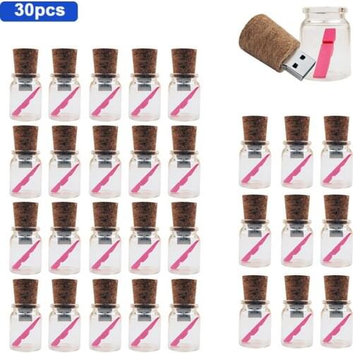 30pcs/lot New personality Drift bottle Pendrive 4GB 8GB wishing bottle USB flash drive 16GB 32GB 64GB custom logo For wedding