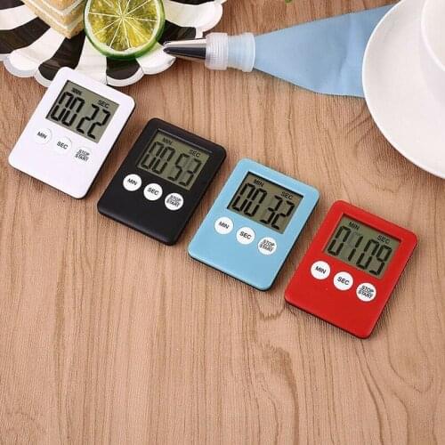 Square Kitchen Timer Egg Timer Digital LCD Screen Cooking Count Up Countdown Alarm Sleep Stopwatch Clock Temporizador Digital