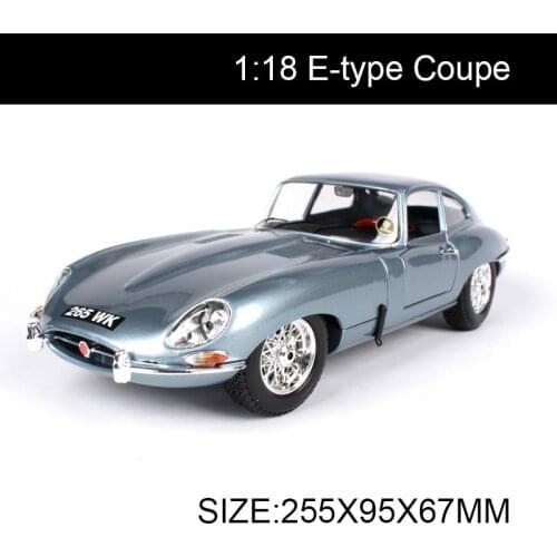 1:18 diecast Car E-type Coupe Cabriolet Classic Cars 1:18 Alloy Car Metal Vehicle Collectible Models toys For Gift Collection