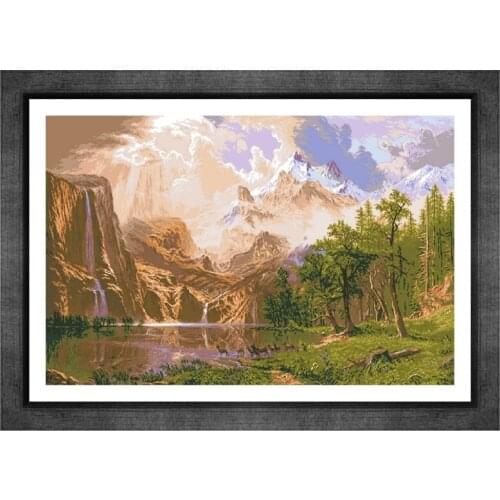 DreampatternSierra Nevada cross embroidery kit Snow mountain pattern 18ct 14ct 11ct unprint canvas Cross-stitch DIY needlework