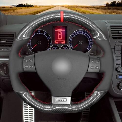 DIY Anti-Slip Wear-Resistant Steering Wheel Cover For Volkswagen Golf GTI R32 Scirocco Tiguan(R-Line) Car Interior Decoration