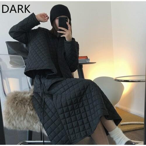 2021 Winter New Louvre French Style Niche Design Rhombic Oblique Placket Short Cotton Jacket To Wear Warm All-match Jacket Women