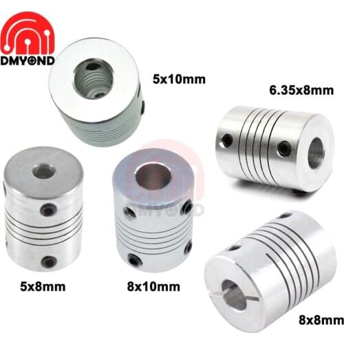 Wholesale 1pcs 5x8mm 8x8mm 5mm 6.35mm 8mm Aluminum Z Axis Flexible Coupling For Stepper Motor Coupler Shaft Couplings 3D Printer