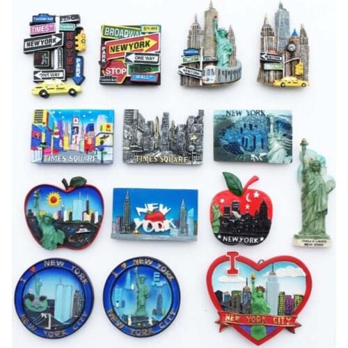 USA Originality 3D Streetscape Fridge Magnets Tourism Souvenir Refrigerator Magnetic Sticker Collection Gift