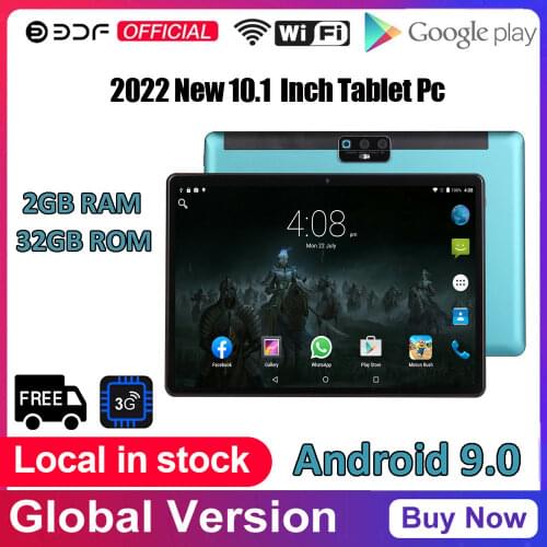 New Original 10.1 Inch Tablet Pc Quad Core Android 9.0 Tablets 3G Phone Call WiFi GPS Bluetooth Dual SIM Cards 2GB RAM 32GB ROM
