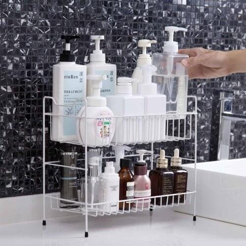Hot 2/3 Layers Storage Shelf Kitchen Organizer Rack Stand Spice Rack Organizer Condiments Holder Bathroom Iron Storage Shelves