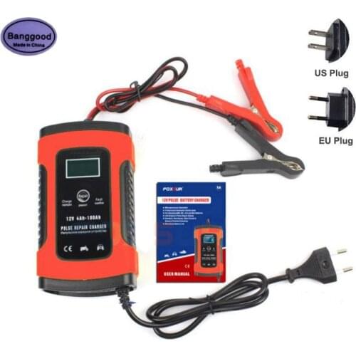 Digital LCD Display Full Automatic Car Battery Charger 110V to 220V To 12V 6A Intelligent Fast Power Charging Wet Dry Lead Acid