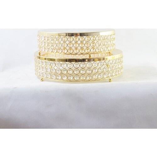 Simple Modern Metal Crystal Cake Stand European Platform Wedding Round Cake Tray for Tabletop Tools Wedding