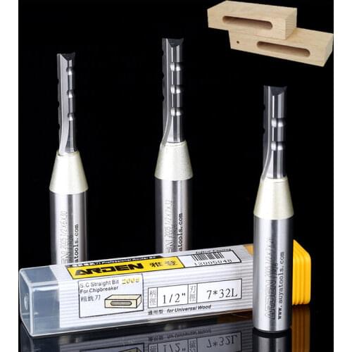 12.7mm TCT Three flutes inlaid designs straight router bits solid Tungsten steel carbide carving tools Slotted Arden woodworking