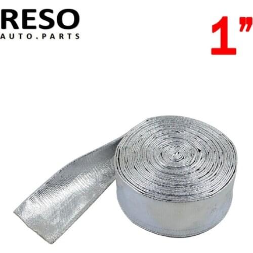 RESO--1" Aluminized Reflective Mylar Foil Heat Shield Fire Sleeve(One roll=10m)