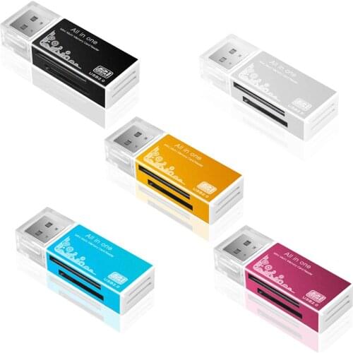 Aluminum Alloy USB 2.0 All In One Multi Memory Card Reader For Micro SD/TF M2 MMC SDHC MS Duo USB 2.0 Memory Card Reader