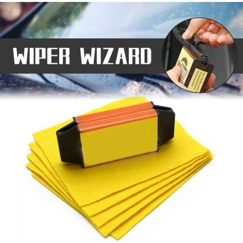 Car Wiper Wizard Blade Restorer with 5pcs Wizard Wipes Wiper Cleaning Brush Van Windscreen Cleaner Car-Styling 12.5X4.8cm