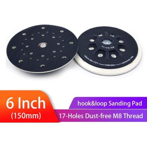 6"17 Hole Back-up Sanding Pad M8 Thread Multi-Hole for Hook and Loop Sanding Disc Dust Free Grinding Pads Festool Sander Pad