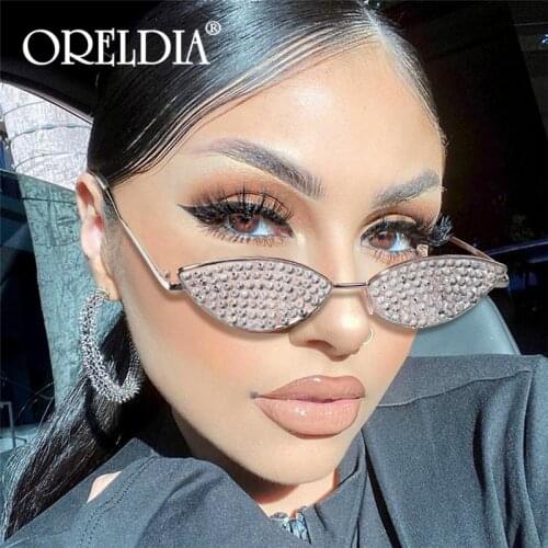 Top Brand Designer Cat Eye Sunglasses Women Small Sexy Luxury Rhinestone Sun glasses Women Vintage Eyeglasses oculos de sol