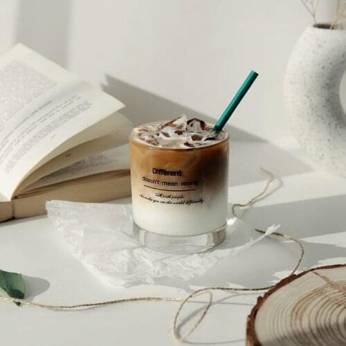 INS unusual glass cute graffiti coffee cup creative personality net red drinking cup letter cup mugs