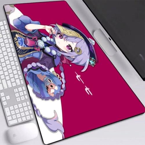 Genshin Impact Mouse Pad Cute Notebook PC Mause Mat Stitched Edges Otaku Gaming Accessories Waterproof Keyboard Desktop Mats