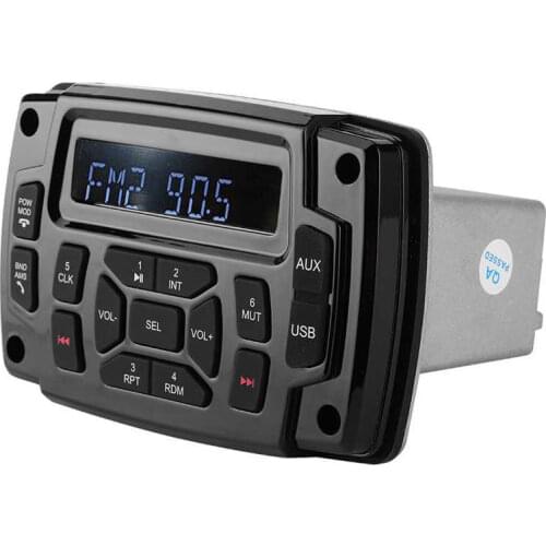 Waterproof Marine Bluetooth Stereo Radio 12V Digital Media Audio FM AM Receiver Boat MP3 Player with USB Auxiliary Input Output