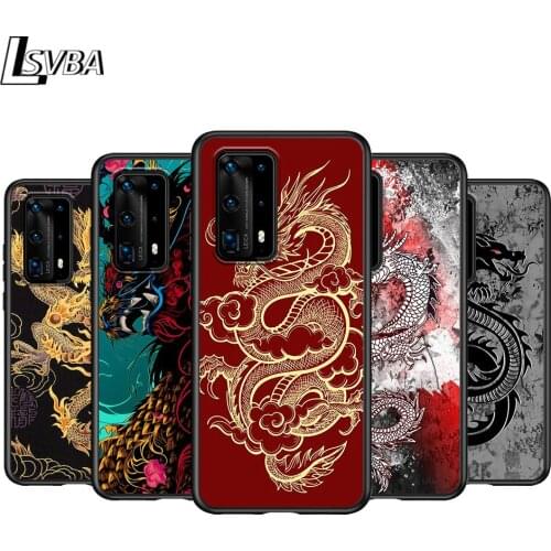 Oriental Mystic Dragon For Huawei P Smasrt 2018 2019 2020 2021 Smart S/Z Smart Plus Smart Pro Black Soft Cover Phone Case