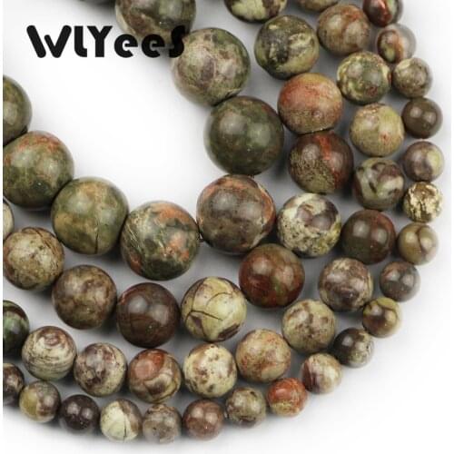WLYeeS 3A Natural stone Ocean stone 6 8 10 12mm ball loose bead wholesale for jewelry bracelet Accessories making DIY 15" Strand