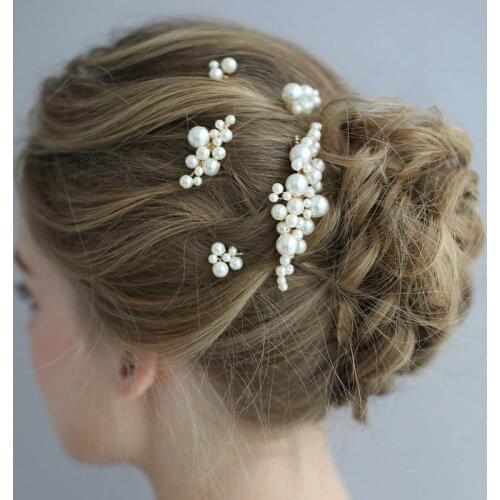 Pearl Hair Comb Accessories for Women Wedding Hair Comb Clip Flower Bridal Head Jewelry
