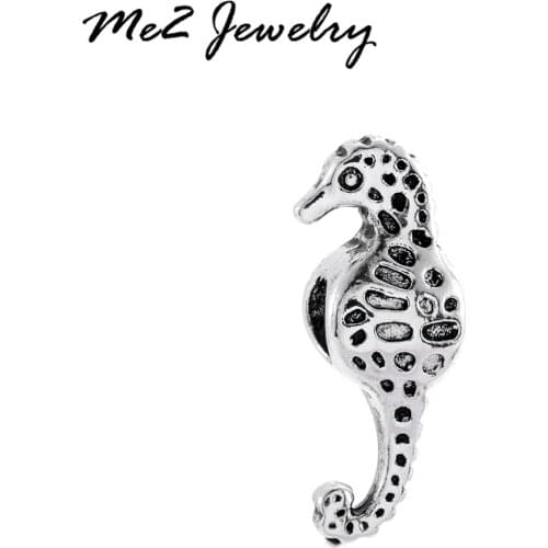 Summer Style Charm Bead Silver Ocean Hippocampus Bead Fit Original DIY Charm Bracelet Women Jewelry