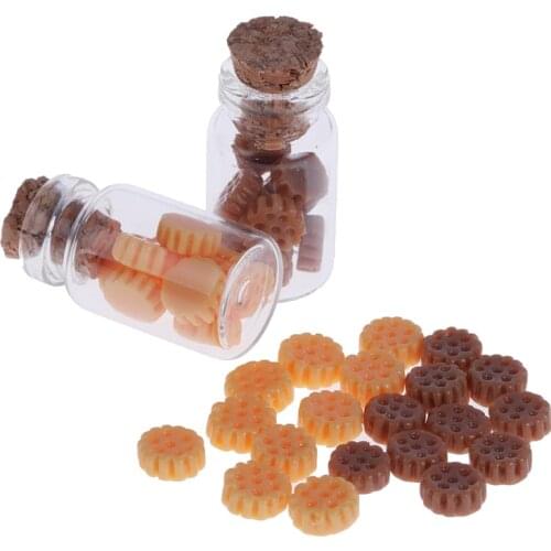 1 Bottle Cookies/10pcs Cookies Dollhouse Doll House Mini Toys Small Cookies Miniature Kitchen Scene Decoration Accessories