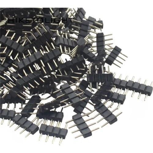 10pcs 4 Pin RGB 5 PIN RGBW Connector Adapter 4pin Needle Male type Double For RGB/RGBW 5050 3528 LED Strip light LED Accessories