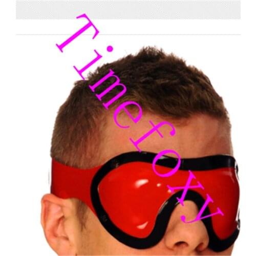 100%Latex Mask padded blindfold Mask Halloween hood mask adjustable face mask latex fetish Rubber hood sexy party mask