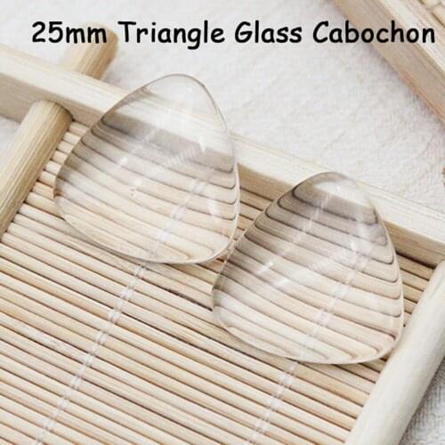 100pcs 25mm Triangular Glass Domed Transparent Clear Glass Cabochon For DIY Charm Jewelry Making