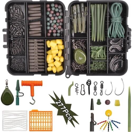 277Pcs Carpfishing Tackle Including 21 Types Fishing Accessories Carp Hooks Swivels Anti Tangle Sleeves Hook Fishing Tackle 2020