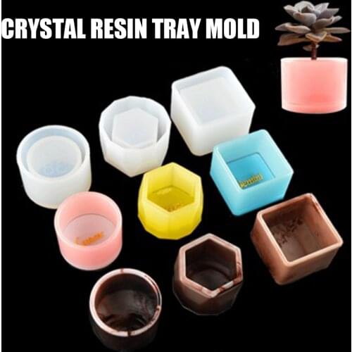 3Pcs/Set Mini Silicone Pot Molds Form Arts Craft Polygonal Cup Moulds DIY Succulent Flowerpot Clay Plaster Gypsum Concrete Mould