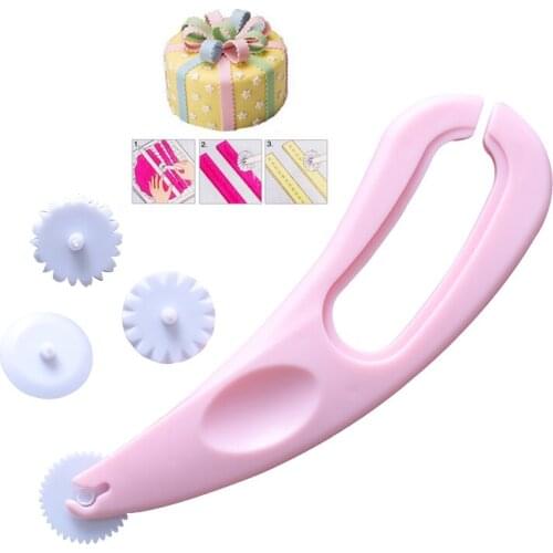 4 Wheels Fondant Embosser Cutter Icing Stitching Cutter Knife Sugarcraft Paste Embosser Cake Decoration Mold Pastry Tools