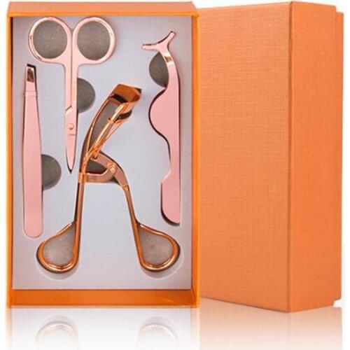 5 Sets Private Label Eyelash Curler Lash Kit Customized Makeup Tools Eye Lashes Tweezers
