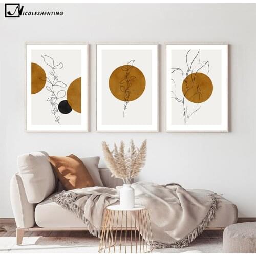 Abstract Plant Art Poster Bohemia Canvas Print Geometry Graphics Painting Simplicity Wall Picture Modern Home Room Decoration