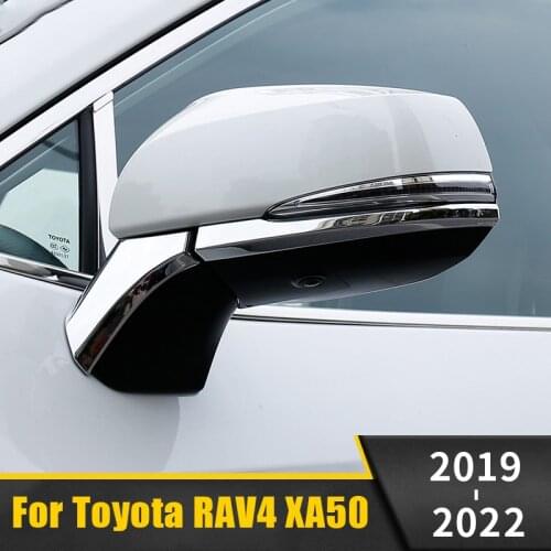For Toyota RAV4 RAV 4 XA50 2019 2020 2021 Car Rearview Mirror Side Molding Cover Trim ABS Plastic Carbon Fiber Accessories