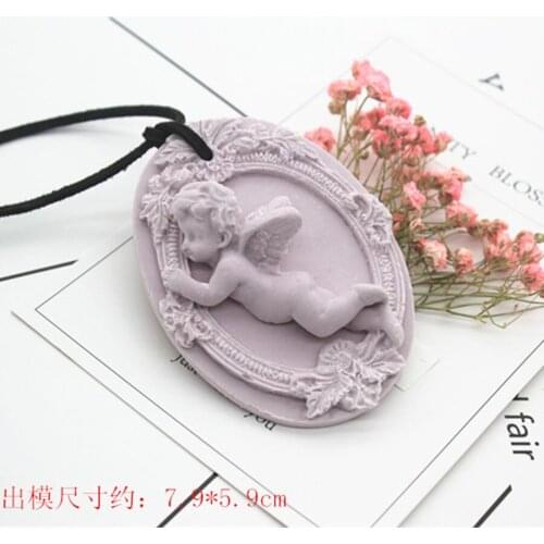 C984 angel gypsum ornament chocolate mould mold car hanging baking tool