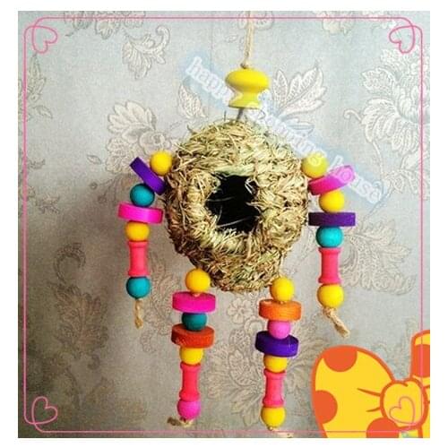 For Pet birds Small & medium-sized parrot toys supplies natural rice straw wood nest