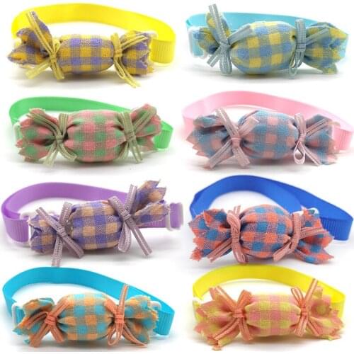 50/100 Pc Pet Dog Cat Bowties Necktie Cute Candy Style For Small Dog Bow Tie Adjustable Pet Dog Collar Dog Bows Pet Accessories
