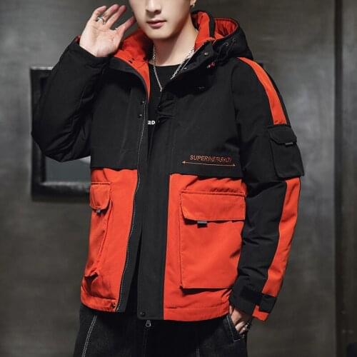 Hot Sale Fashion Cool Cotton Mens Winter Kpop Hooded Jacket Trendy Tooling Down Padded Jacket Thick Trendy Brand Padded Jacket
