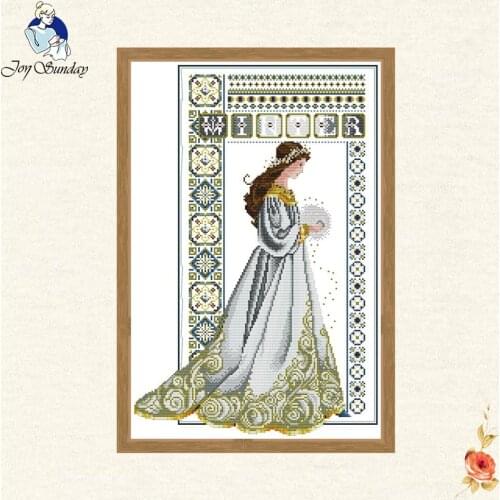 Joy sunday Beautiful angel cross stitch14CT 11CT DIY hecho a mano estilo figure Kits punto de cruz bordado DIY hecho a mano arte