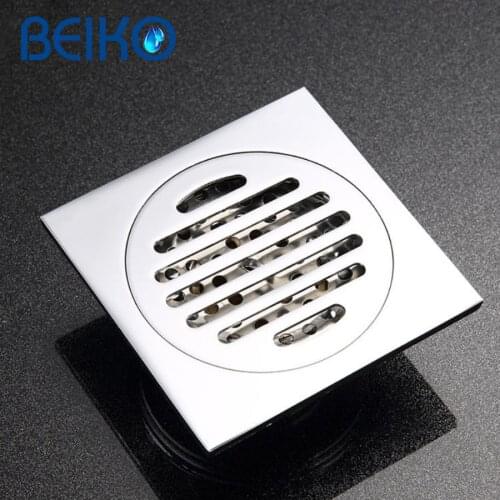 High-quality Silver pure copper floor drain anti-odor and durable can be used in kitchen toilet outdoor Replaceable lid durable