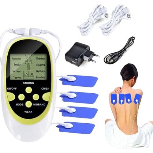 Health Care Tens Body Massage neck foot knee back dds Machine 2-output cellulite massager 8 pads pulse muscle stimulator device