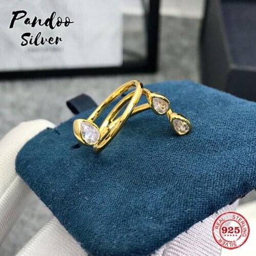 Fashion Charm Pure 925 Silver Original 1:1 Copy, Hollow Out Open Ring For Women Jewelry Gift Finger Rings